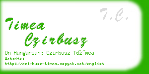 timea czirbusz business card